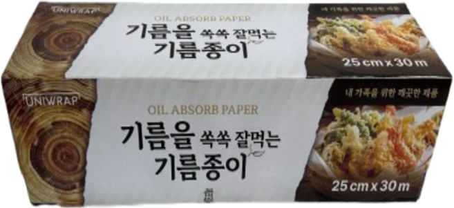 몽글몽글마켓 유니랩 기름을 쏙쏙 잘먹는 기름종이, 1개, 1개, 30m