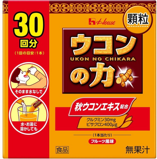 일본 숙취해소제 우콘노치카라 우콘파워 과립형 분말형 30회분 물없이섭취, 30개