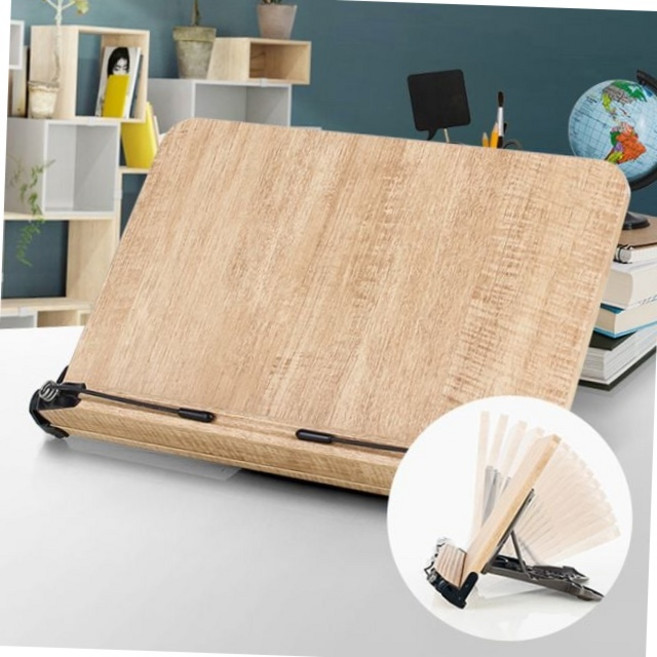 각도 조절 원목 독서대 휴대용 책 받침대 거치대 공부용품 원목독서대 나무거치대