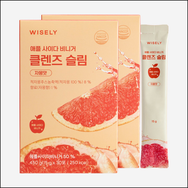 와이즐리 애플 사이다 비니거 클렌즈 슬림 스틱, 2개