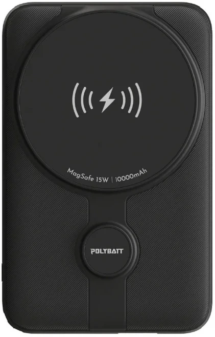 POLYBATT 10000mAh 磁吸帶線行動電源, 黑色, MP1008-LC / MP1008-2C