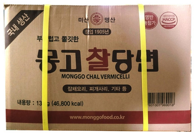 마산 몽고찰당면 국내산 13kg x1개 한박스, 1개