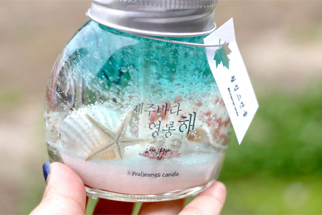 제주바다캔들 영롱해ver., 블루-아쿠아, 1개