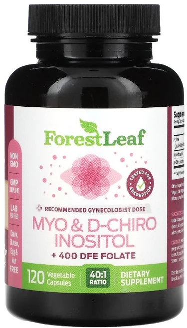 포레스트 리프 엽산 마이오 디 치로 이노시톨 베지캡슐 120정 포레스트잎, 1개 - 쿠팡