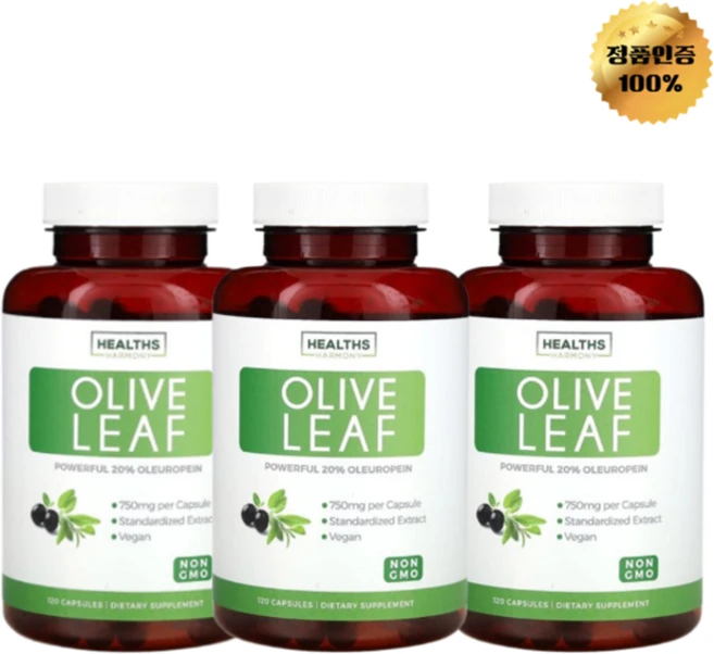 2+1 헬스 하모니 올리브 잎 750mg 캡슐 120정, 3개 - 쿠팡