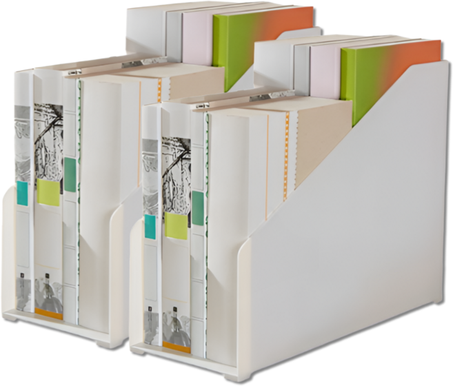 펴나나다 깔끔한 책꽂이 1+1 잡지 보관함, 2단, 화이트