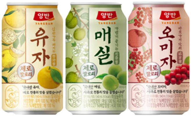 양반 (오미자 유자 매실) 제로 355ml 각 8입 총 24입 대량 소량 신제품 전통차, 24개