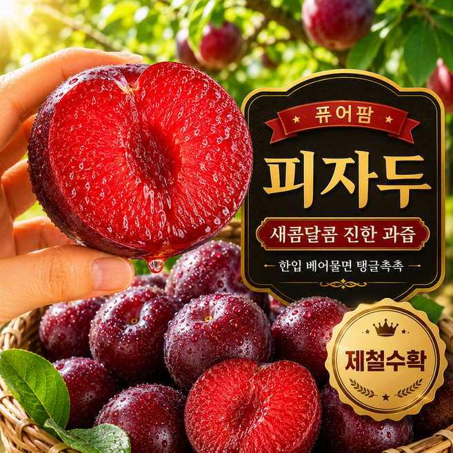 퓨어팜 새콤달콤 피자두 특품 국내산 산지직송 피자두청 피자두잼, 1박스, 2kg(특대과)