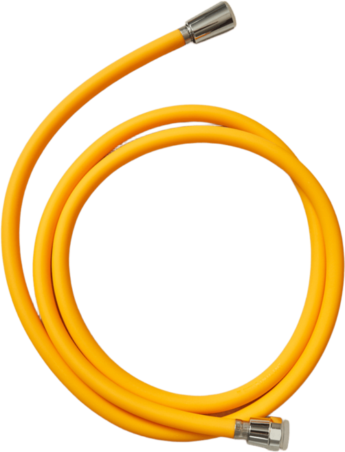 워터웰 잔수배출 샤워호스 2m, 옐로우