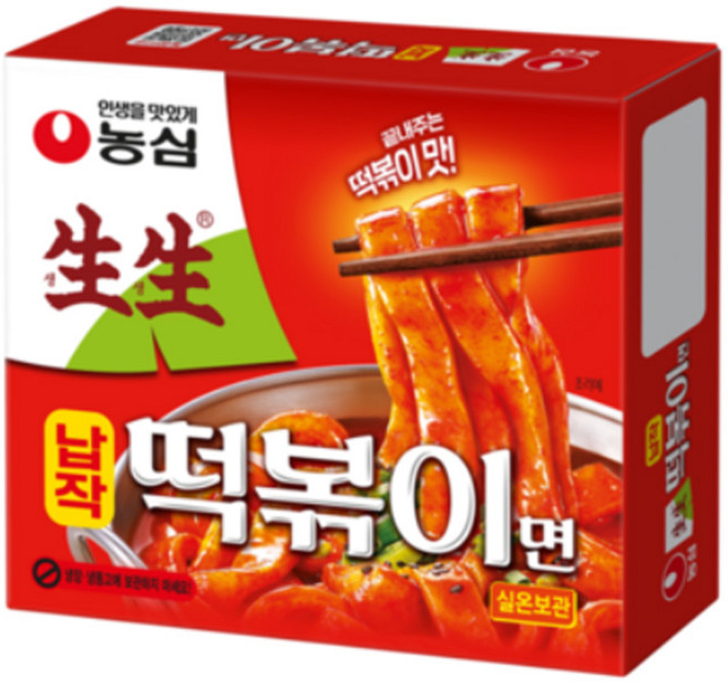 농심 생생 납작 떡볶이면, 258g, 4개
