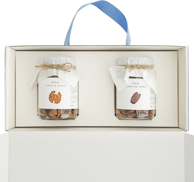 가정의달 호두정과+피칸정과 강정 2구 선물세트(보자기미포함:손잡이박스) 어버이날 스승의날 상견례 답례품, 1세트