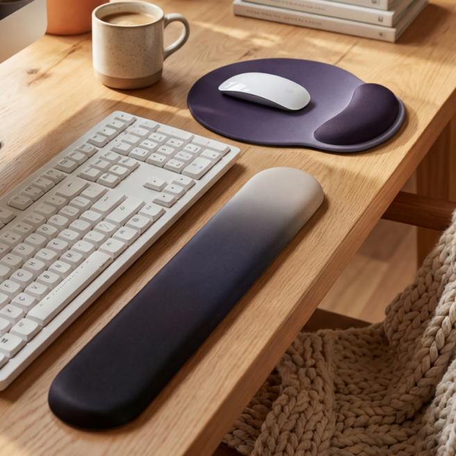 에이솜 말랑 팜레스트 키보드 마우스 손목 받침대 세트, 1세트, 그라데이션 블루