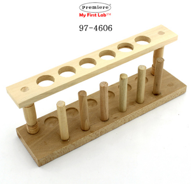 시험관대 목재 6구 실험기구 시험관꽂이 과학교구 교재