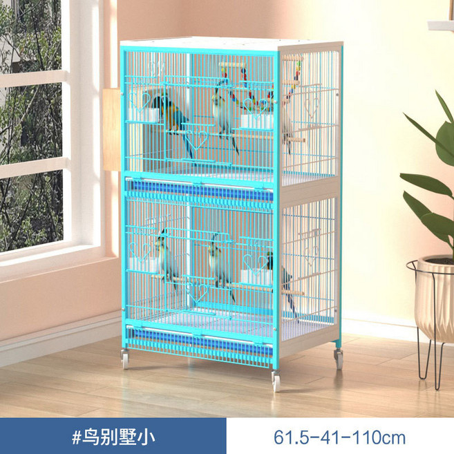 鳥籠 雙層室內鸚鵡籠 寬敞空間, 1個, 藍色-600豪華
