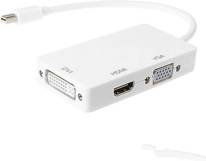 Mini DP 轉 HDMI DVI VGA 三合一 轉換器 轉接線, 1個, 1