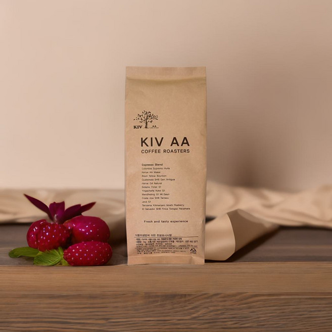 키브커피 꼬소미 블렌드(콜롬비아 브라질 에티오피아 인도) 원두커피, 1개, 1kg, 홀빈(분쇄안함)