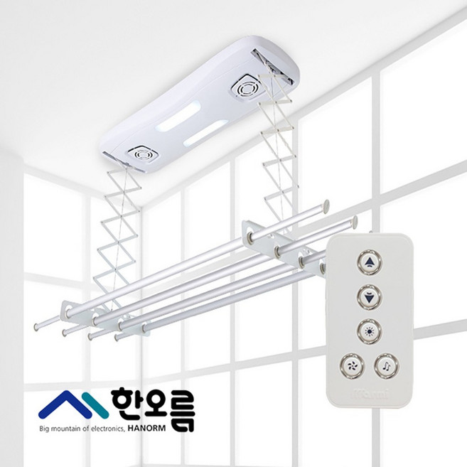 (한오름글로벌) 본사직영 한오름 마르미 자동 전동 빨래 건조대 N4010-R, 방문설치(콘크리트 ／ 현장카드결제), 선택X, 선택X