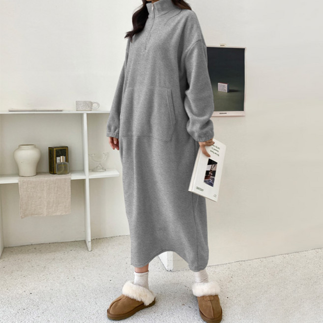 마이쏭 여성 웜반집업후리스롱원피스