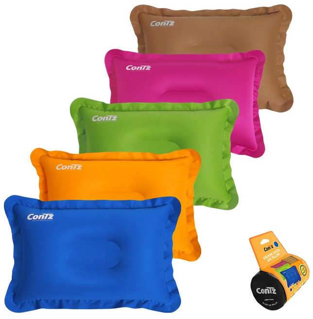 콘츠 스퀘어 퀵 에어베개 + 파우치, 피너츠브라운, 1세트