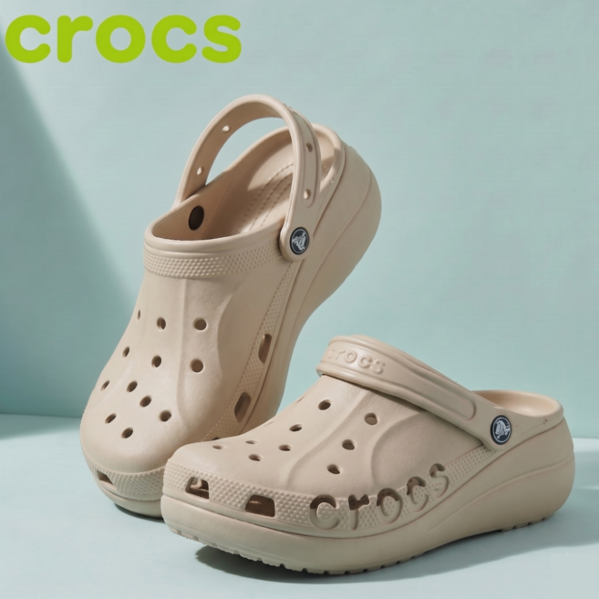 크록스 바야 플랫폼 클로그 Crocs 여성 슬리퍼 벨루어 악세서리 세트