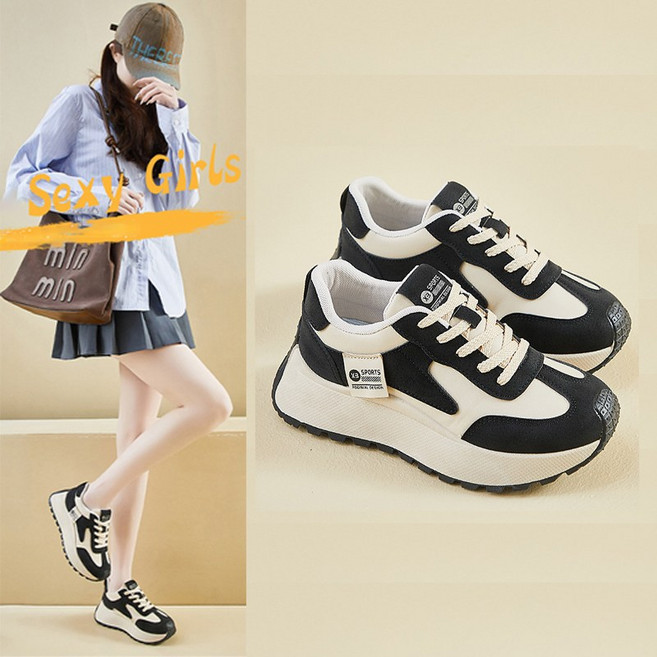 CBHV 여성운동화 통굽 가벼운 패션 키높이 심플 스니커즈