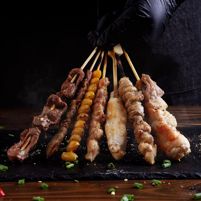 [맛딜]캠핑요리 수제꼬치 국내산 닭염통꼬치 1팩(5꼬치), 1세트, 100g