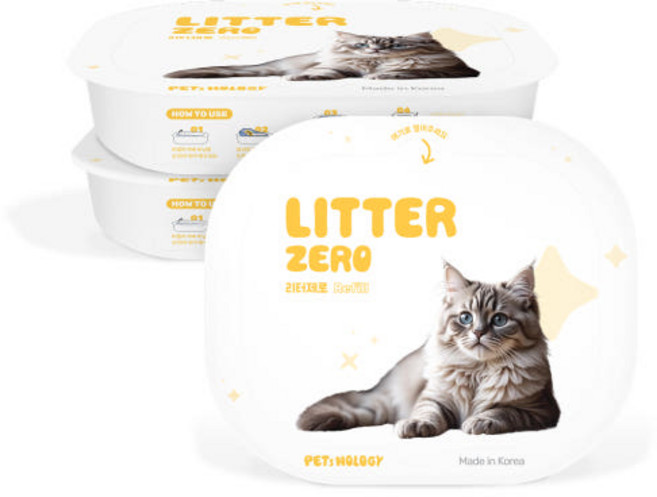 펫츠놀로지 고양이 원터치 배변처리기 리터제로 리필 카트리지, 3개