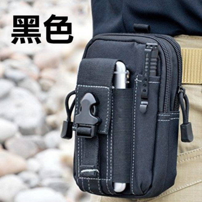 戰術收納腰包 手機包, 黑色, 1個