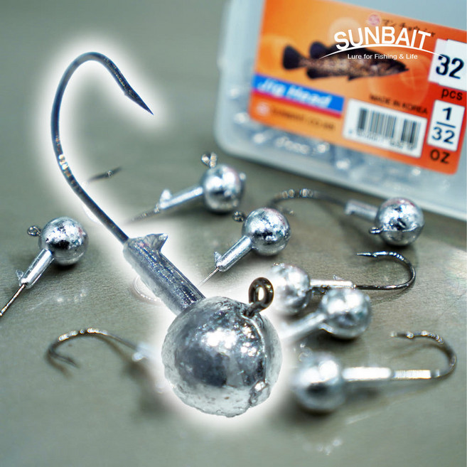 썬베이트 지그헤드 벌크 (대) 광어 농어 우럭 볼락 쏘가리 배스 바늘, 1개, 30개입