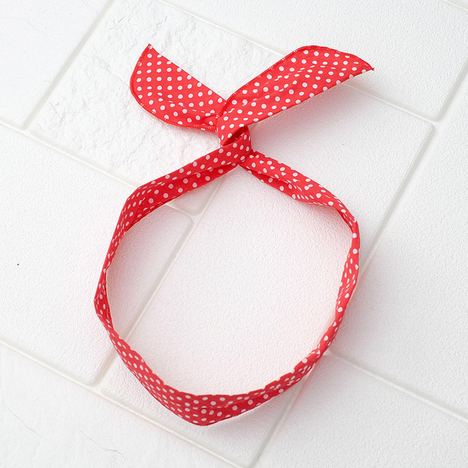 [국내제작] 도트 와이어 헤어밴드 바니 반다나 터번 철사 스카프 머리띠