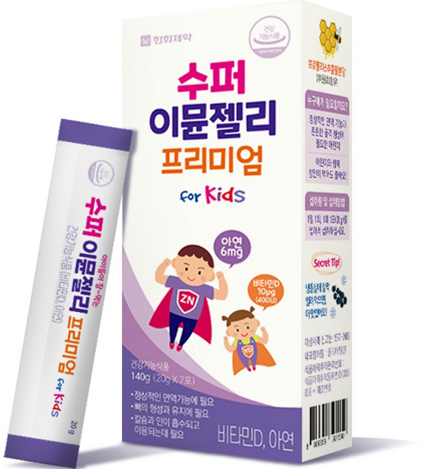 한화제약 수퍼 이뮨젤리 프리미엄 7p, 140g, 1개