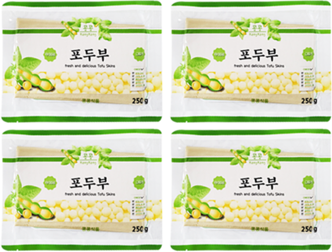 홍홍 중국식품 국내생산 진공 건두부 포두부 250g, 4개