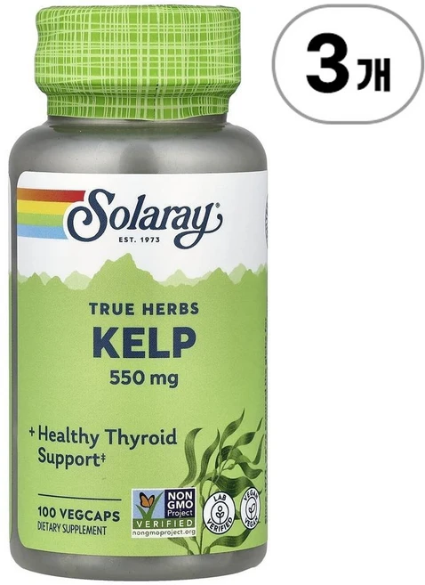 솔라레이 트루 허브 켈프 Solaray True Herbs Kelp 100정, 3개 - 쿠팡