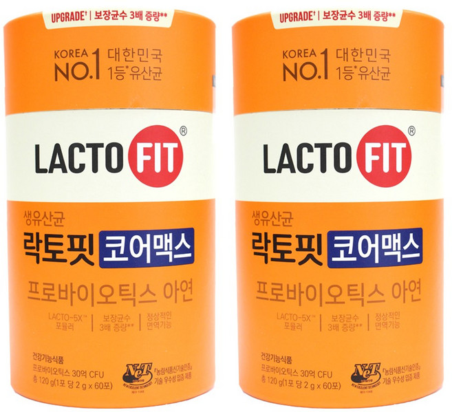 락토핏 종근당건강 생유산균 코어맥스, 120g, 2개