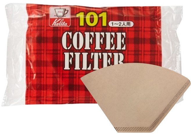 Kalita 101 咖啡濾紙 扇形 - 60週年紀念增量版 日本製造, 1個, NK101 無漂白濾紙(100入)