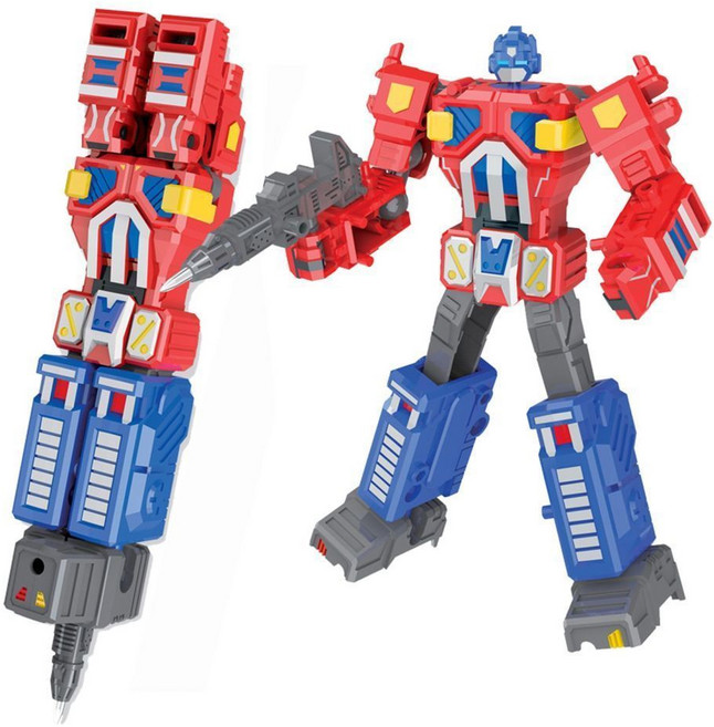 [특이한 문구] 변형로봇 볼펜 로보트 중성펜 재밋는 선물 쓸모없는 선물[D-WJ-B007], 레드