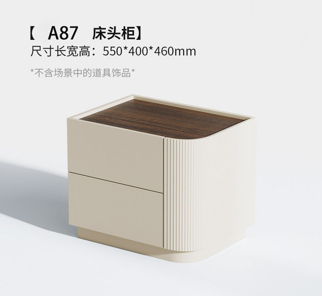 實木烤漆床頭收納櫃, 烤漆米白右邊:55X40X46公分收納箱