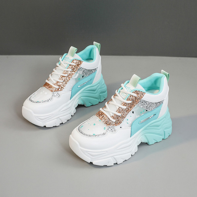 큐와이 여름 여성 통굽 스니커즈 키높이 운동화 9cm