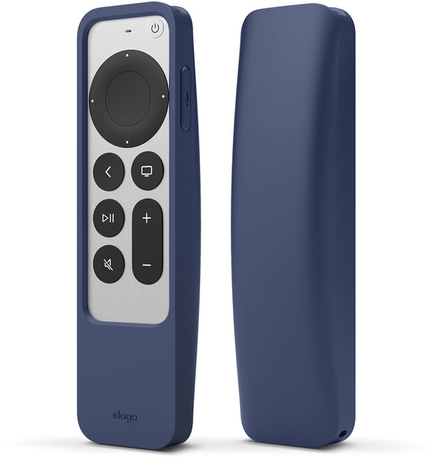 엘라고 R5 2021 애플티비4K 에어태그 리모컨 케이스 실리콘, 진인디고, 1개
