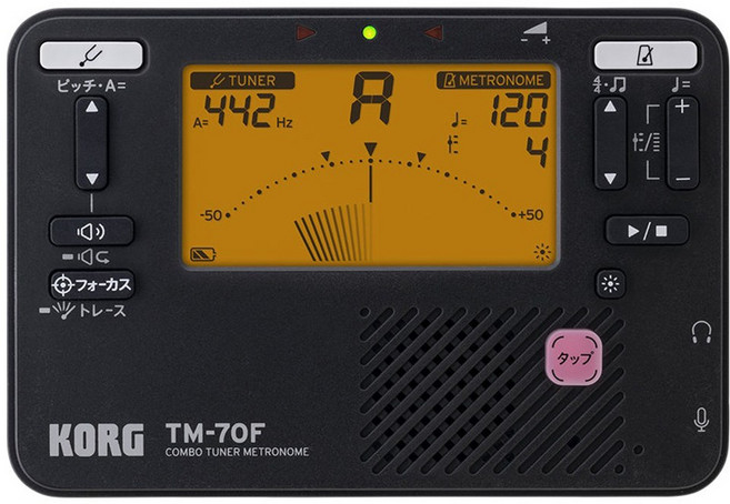 KORG Combo Tuner Metronome 調音器節拍器 TM-70F, 1個, 黑色