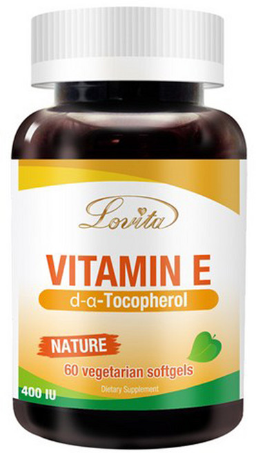 Lovita 維他命E d-a-Tocopherol 素食膠囊, 60顆, 0.8g, 1罐