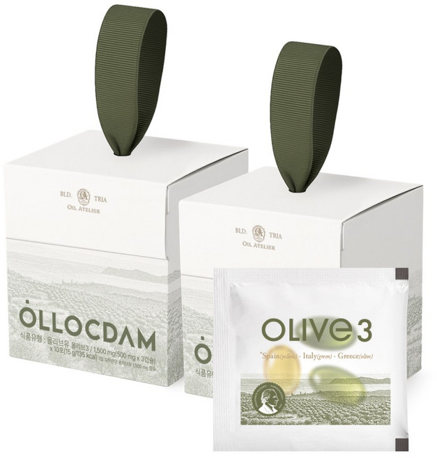 올록담 올리브3 EVOO 지중해 올리브오일 캡슐, 2박스, 30정