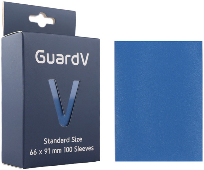 가드브이 카드 슬리브 - 100 장 스탠다드 사이즈 매트 프로텍터, 블루, 1개