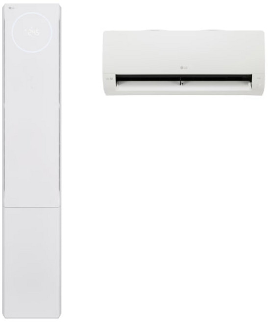 LG 뷰 2 시리즈 2IN1 스탠드 에어컨 인버터 18평+6평 가정용 빠른설치 FQ18FU2EK2 기본설치비별도, 일반배관형