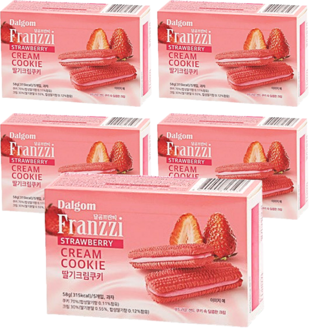 달곰 프란찌 딸기크림쿠키 58g 비스킷 간식, 5개