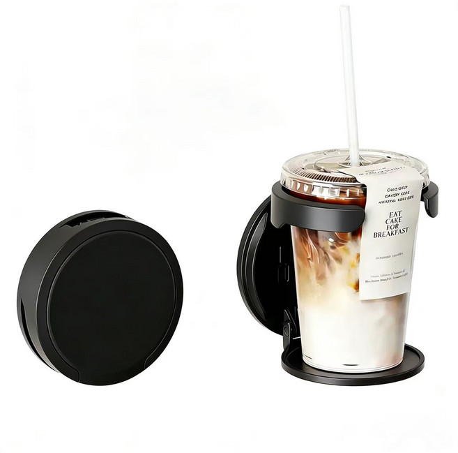 무드릴 접이식 벽걸이 컵홀더 커피컵 물컵 음료컵 가정 데스크탑 주방 다용도 거치대, 1개, 검은색