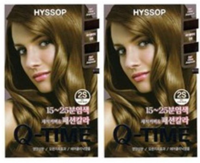 2개)히솝 Q-TIME(큐타임)염색약2S밝은구리빛황갈색(5분염색), 2S밝은구리빛황갈색, 2개