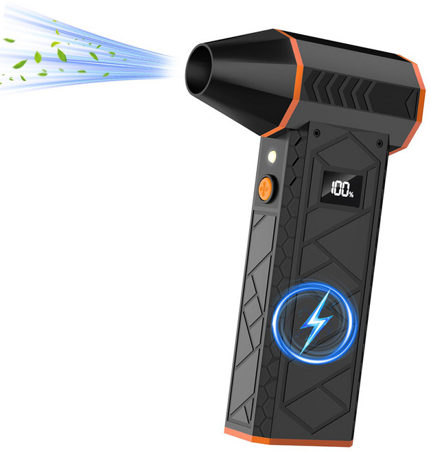 Allilio 초강력 무선 에어건 180000 RPM 차량용 폭력 터빈 선풍기 컴퓨터 캠핑 가정용, 오렌지