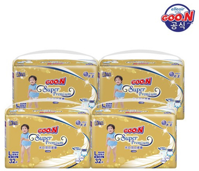 군기저귀 프리미엄 팬티, 대형(L), 128매