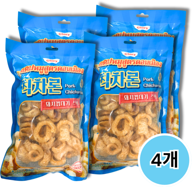 캡무 파랑 칙차론 돼지껍데기 튀김 과자, 60g, 60g, 4개